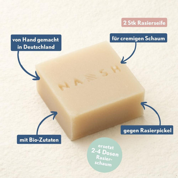 Organic shaving soap set of 2